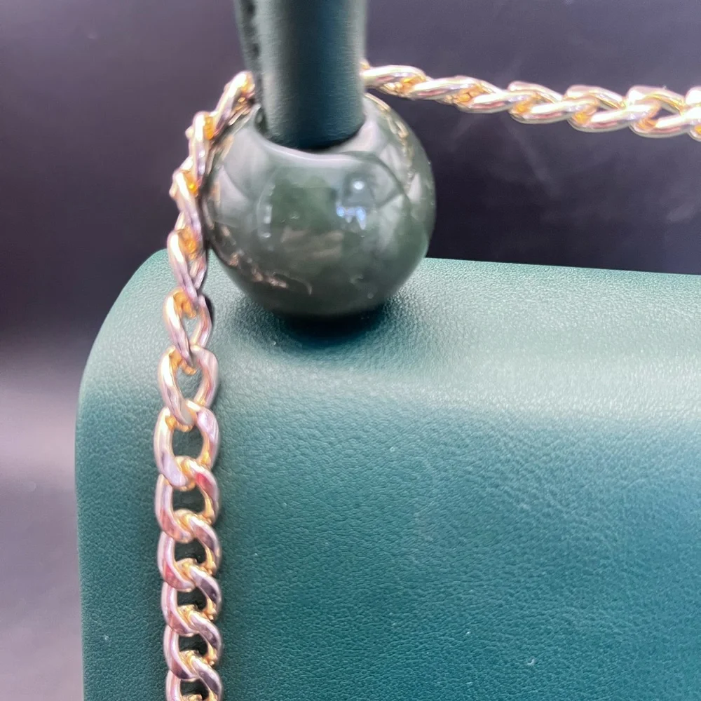 Aldo Teal Mini Bag with Gold Chain - Picture 9 of 9